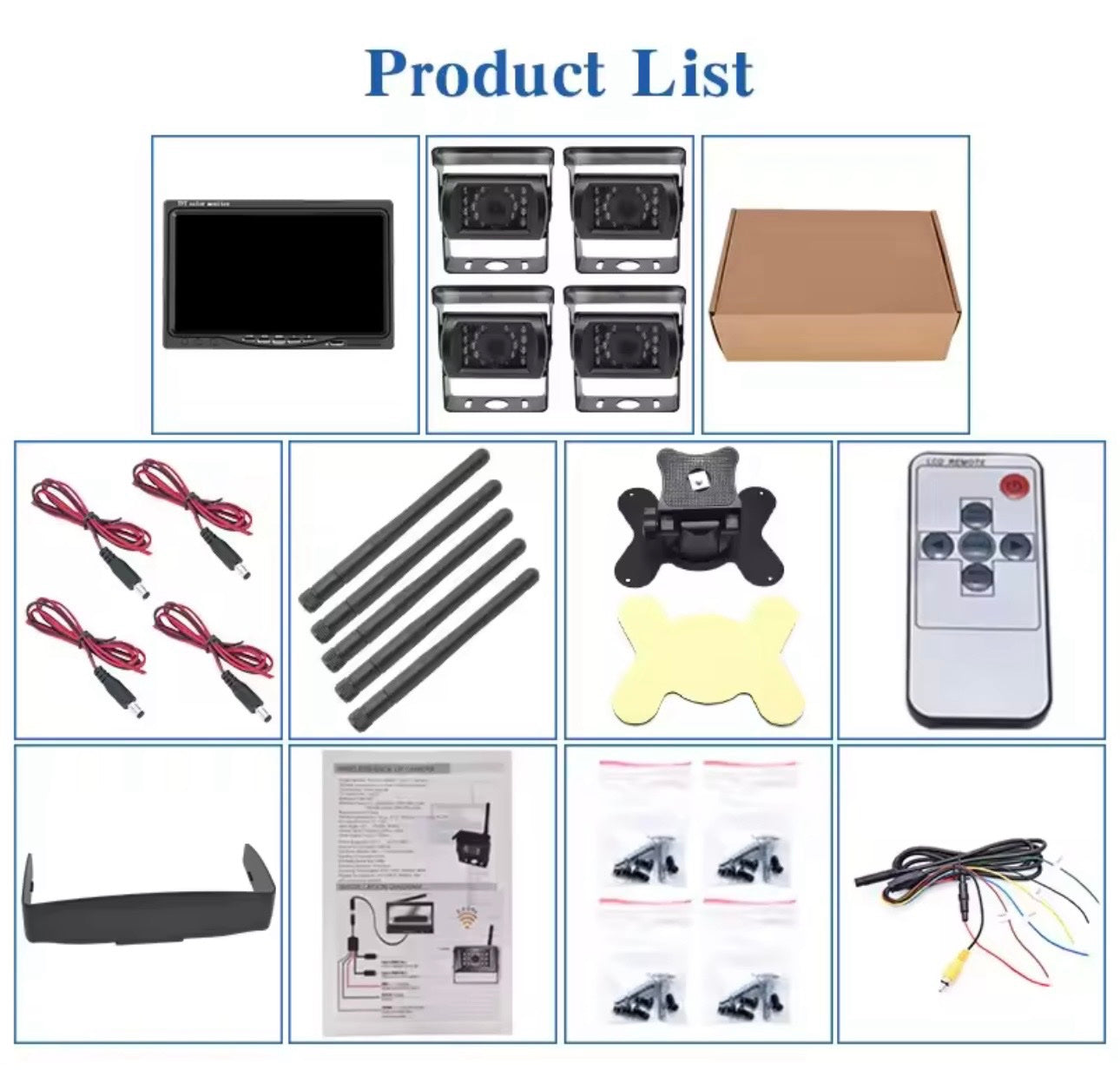 120. Set 4 WiFi rikverc kamere sa 7" monitorom