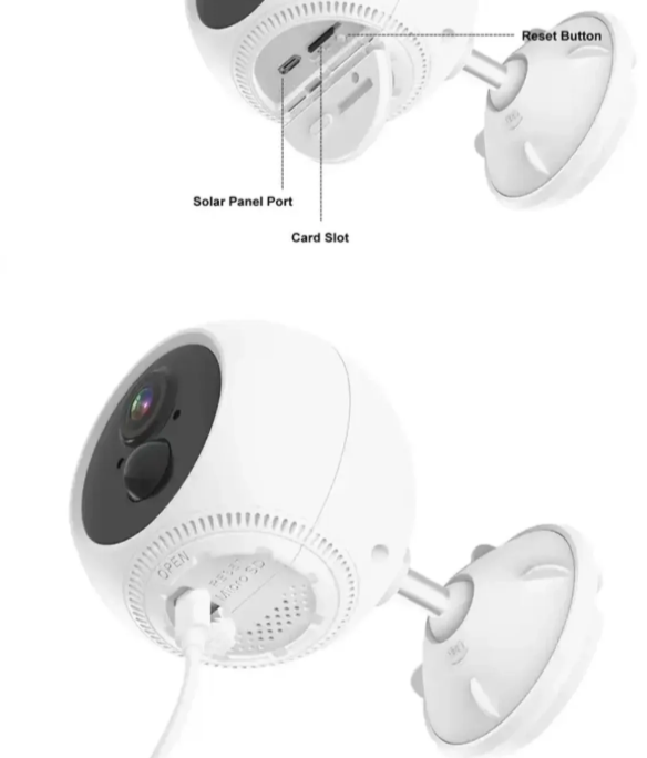 023 - Okrugla Širokougaona WiFi IP Kamera 3MP na Punjive Baterije