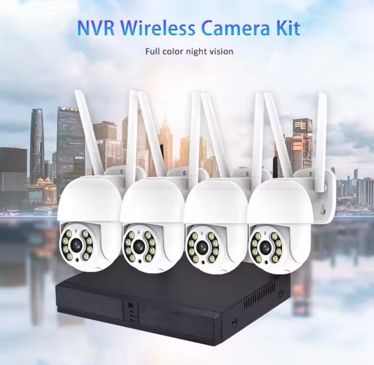 066 - WiFi PTZ set 12mpx – komplet 4 rotirajuće kamere sa NVR snimačem