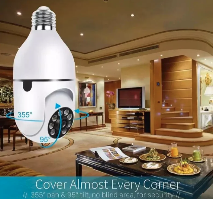 049 - Rotirajuća WiFi IP PTZ Kamera u Sijalici 8MP sa Autotracking Funkcijom