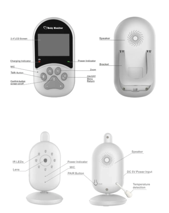 089 - Bebi Monitor Kamera sa Ekranom i Senzorom Temperature