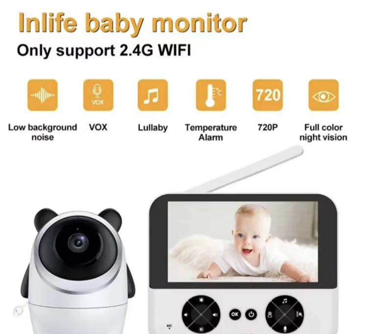 088 - Bebi Monitor Kamera sa 4.3 HD Ekranom, PTZ Kontrolom i Termometrom